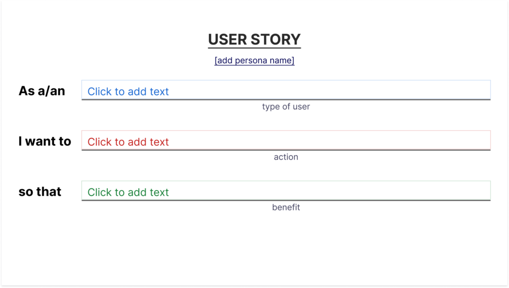 User Stories Template