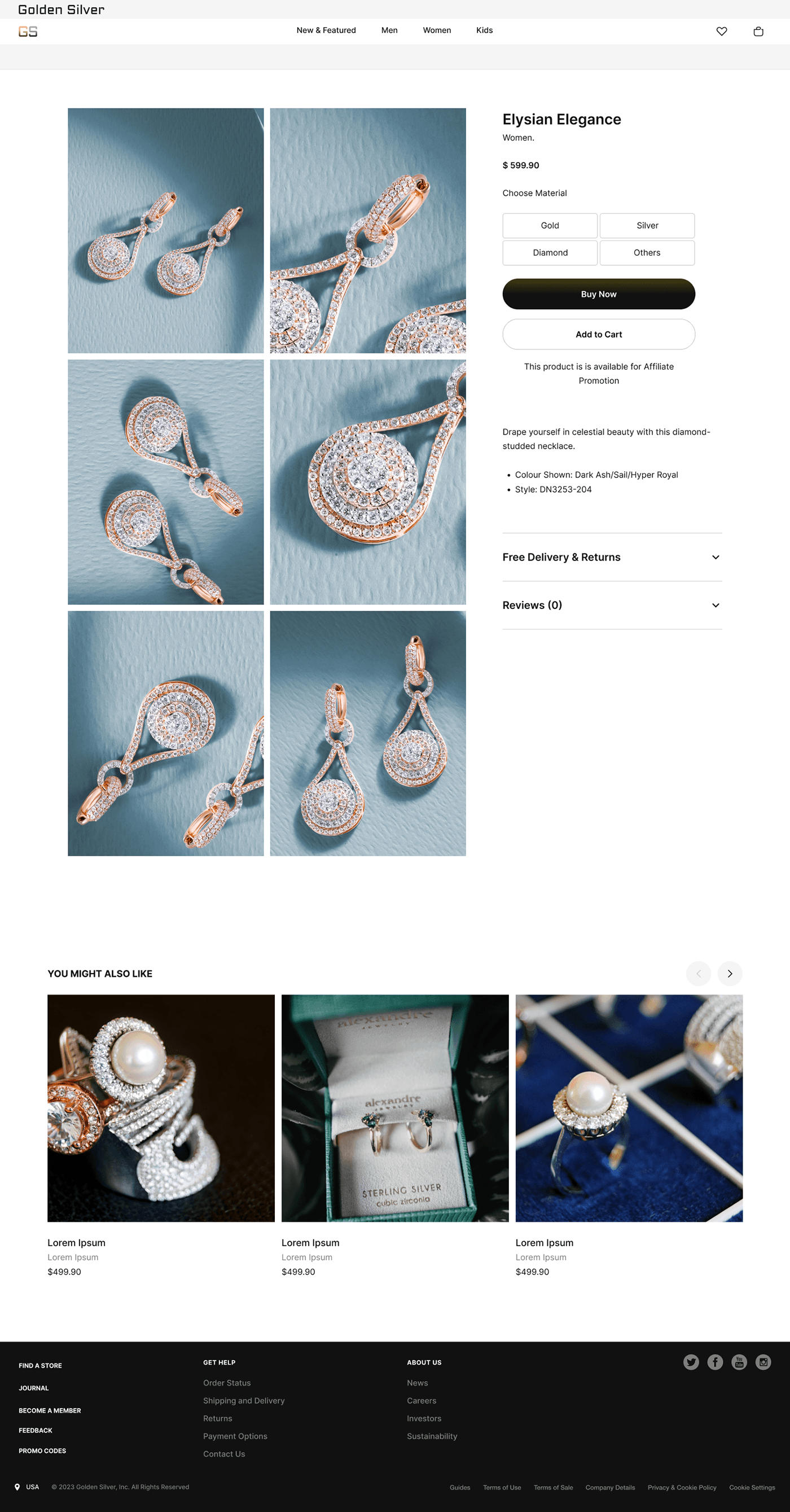 online store Ecommerce jewelry Web Design  Figma Webflow UI/UX user interface landing page ui design